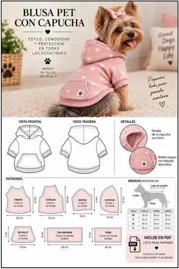 Blusa con capucha pet